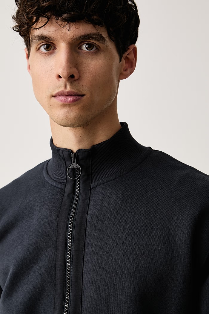 Barbour bluza rozpinana męska bawełniana Caldbeck granatowy MOL0771