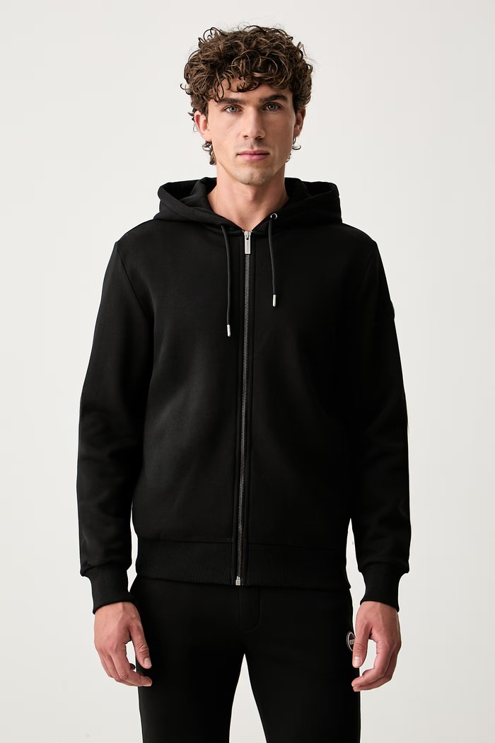 Colmar bluza rozpinana z kapturem męska z bawełną czarny 62000049R.1WX
