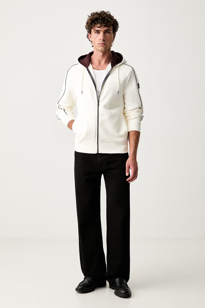 Colmar bluza rozpinana z kapturem męska z bawełną 62000017.3LN beżowy AW26