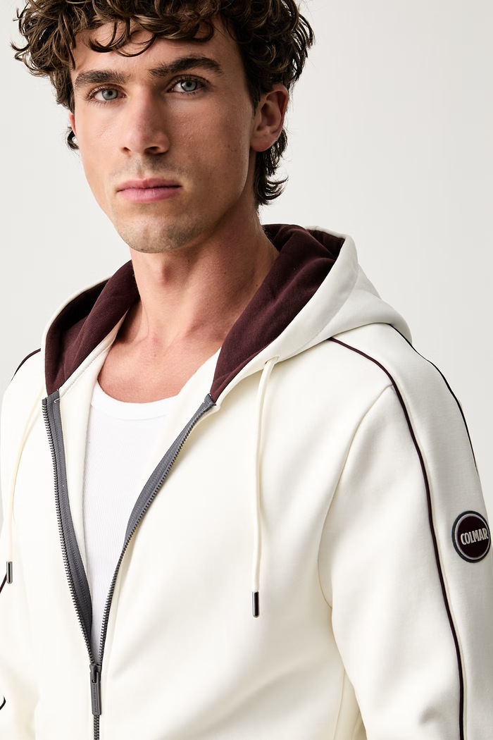 Colmar bluza rozpinana z kapturem męska z bawełną beżowy 62000017.3LN