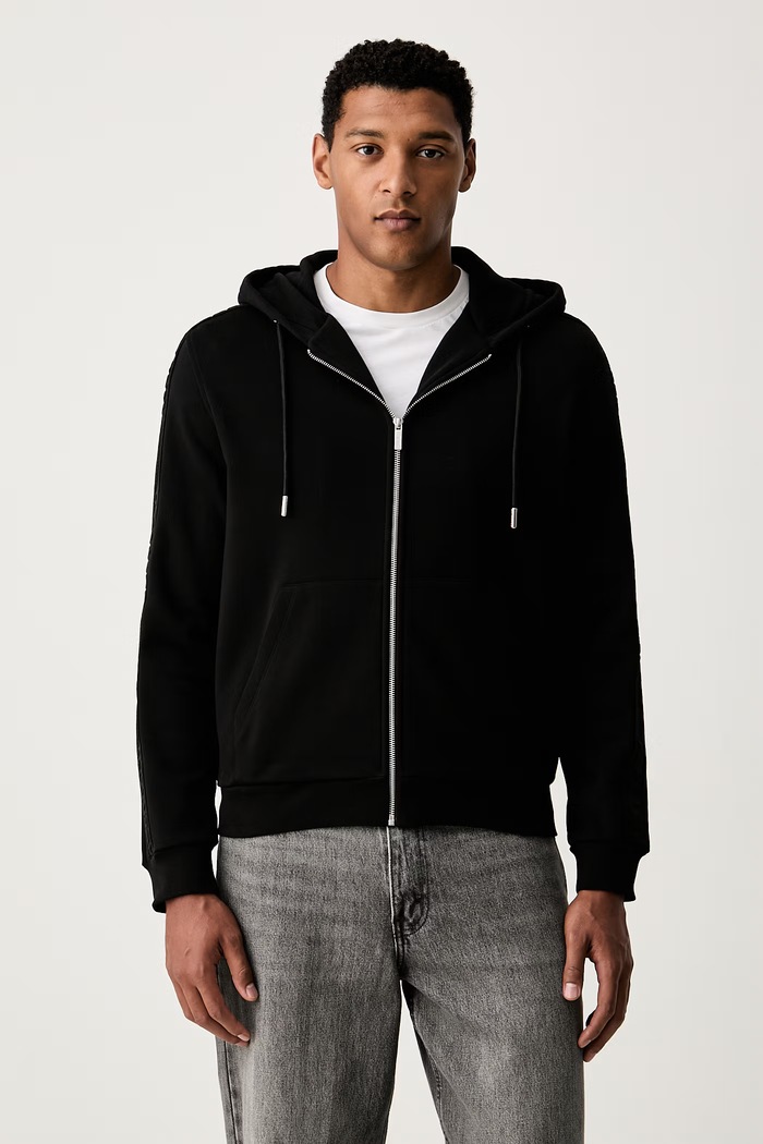 Karl Lagerfeld bluza rozpinana męska z bawełną czarny 564910.705007