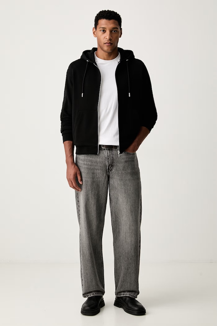 Karl Lagerfeld Bluza rozpinana męska z bawełną 564910.705007 czarny AW26