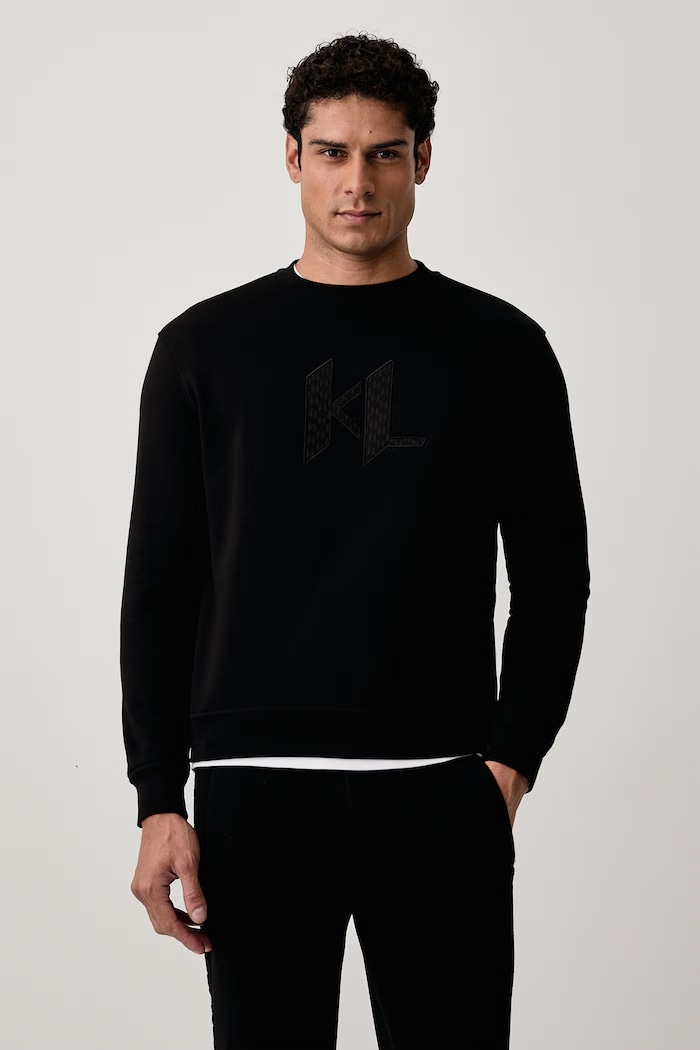 Karl Lagerfeld Суичър мъжки с памук черен 564910.705013