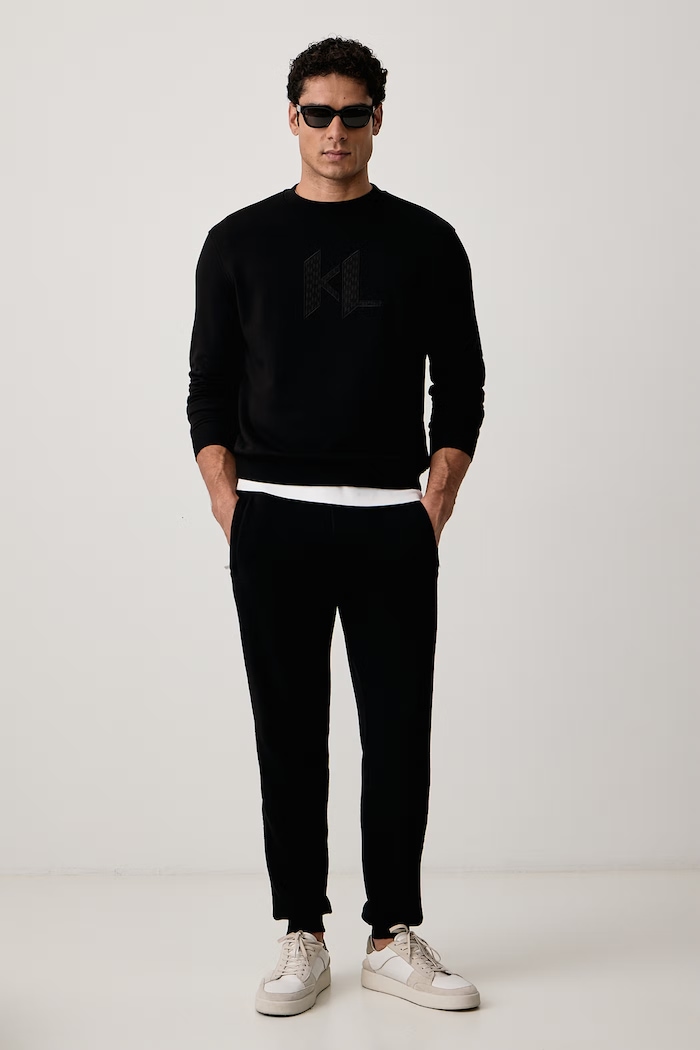 Karl Lagerfeld Суичър мъжки с памук 564910.705013 черен AW26