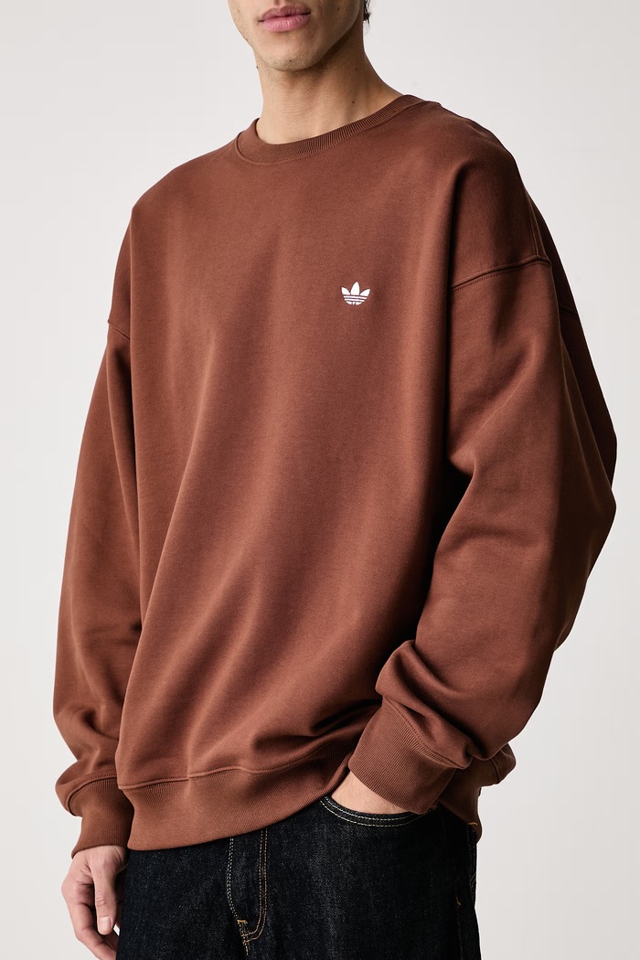 Bluza męska z bawełną Trefoil Essentials adidas Originals LL1047 brązowy