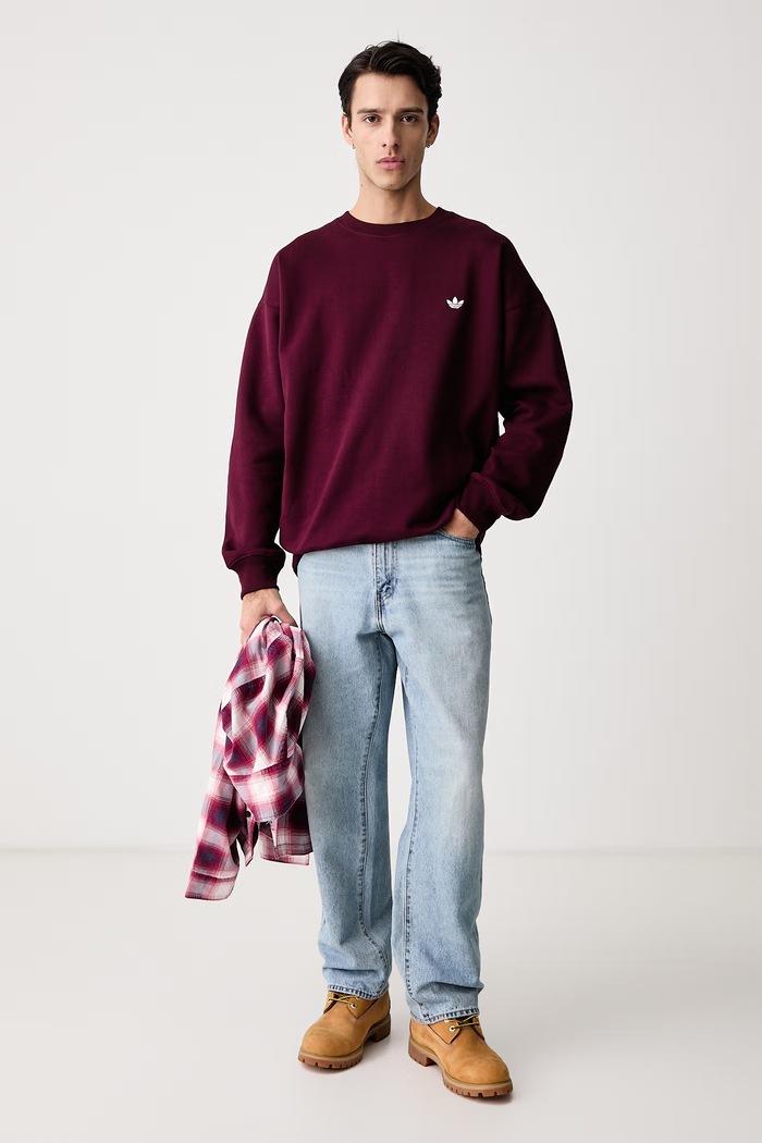 adidas Originals Bluza męska z bawełną Trefoil Essentials LL1046 bordowy AW26