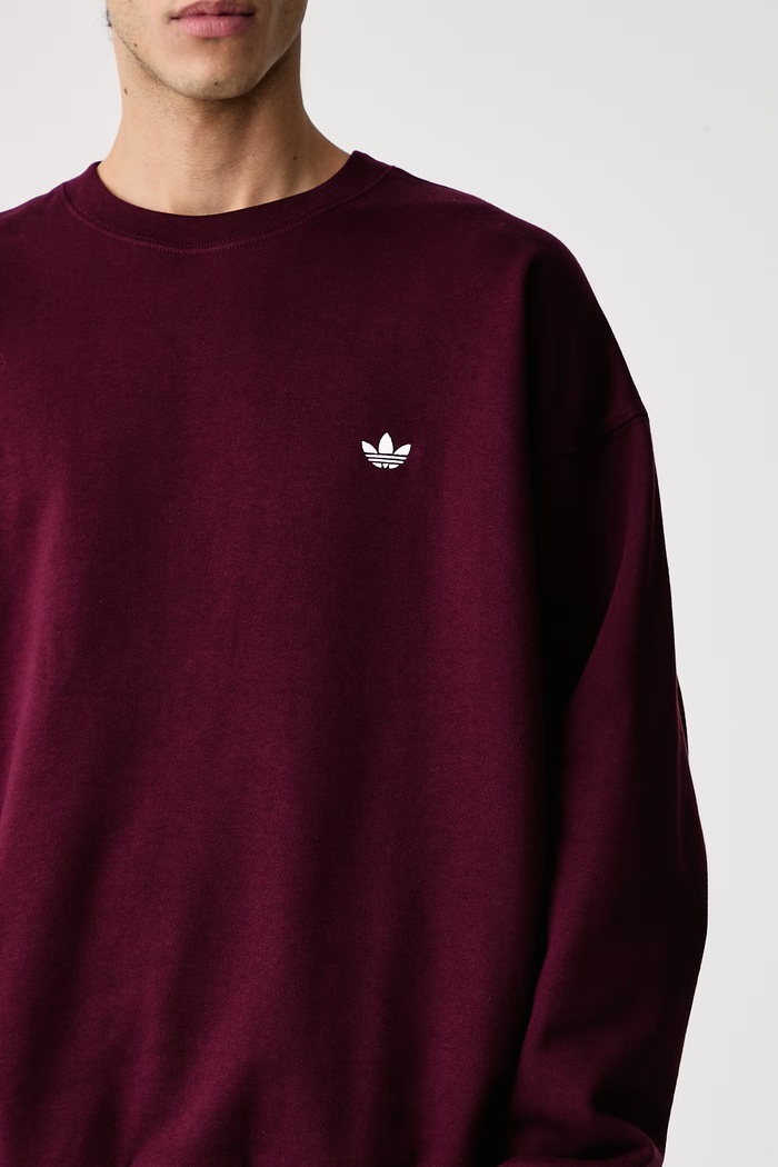 Bluza męska z bawełną Trefoil Essentials adidas Originals LL1046 bordowy