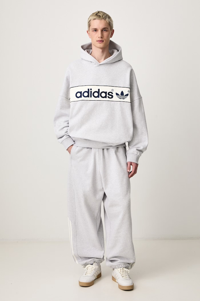 adidas Originals Adisignature NY bluza z kapturem męska z bawełną LD9300 szary AW26
