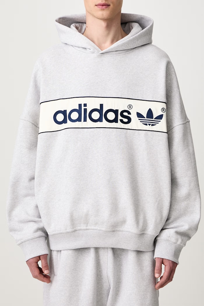 Adisignature NY bluza z kapturem męska z bawełną adidas Originals szary LD9300