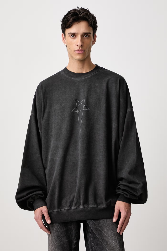 Rick Owens DRKSHDW Hun hanorac din bumbac pentru bărbați negru DU02F6267.RIGDP4
