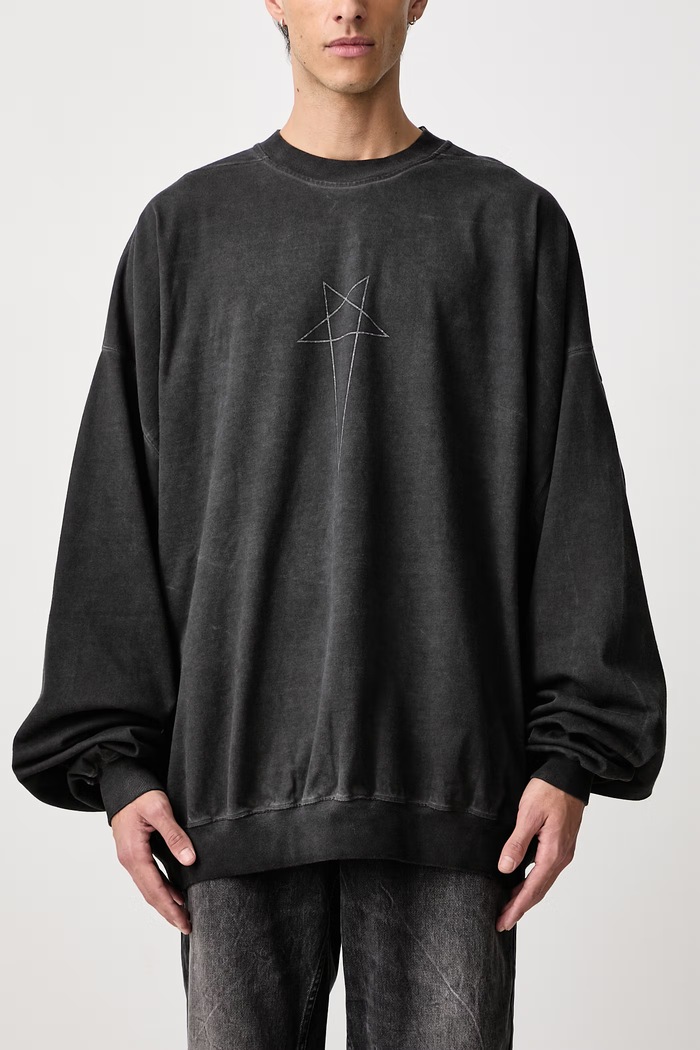 Hun hanorac din bumbac pentru bărbați Rick Owens DRKSHDW negru DU02F6267.RIGDP4