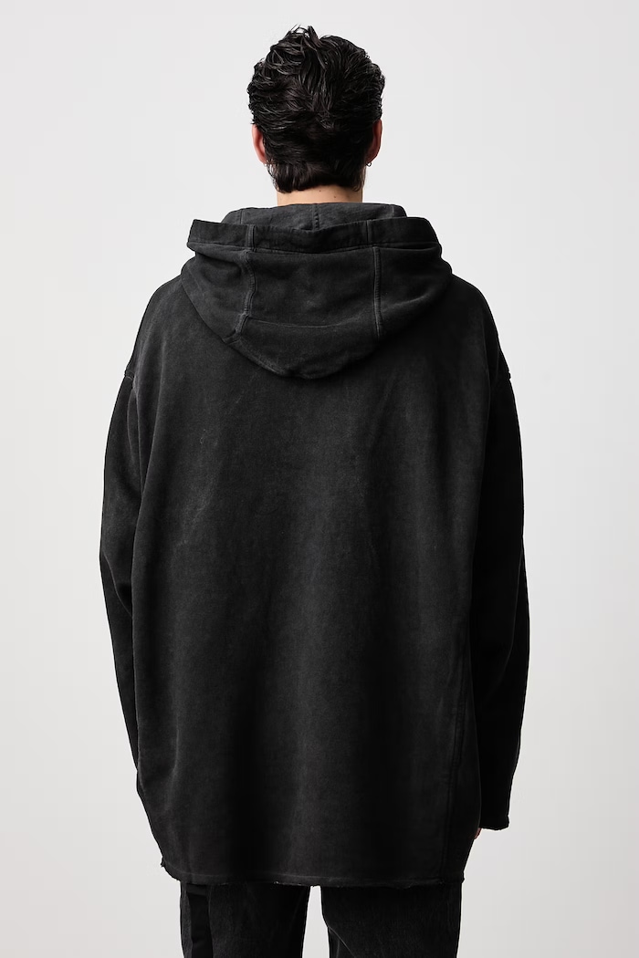 Îmbrăcăminte Rick Owens DRKSHDW Peter hanorac cu glugă din bumbac pentru bărbați DU02F6280.FDP negru