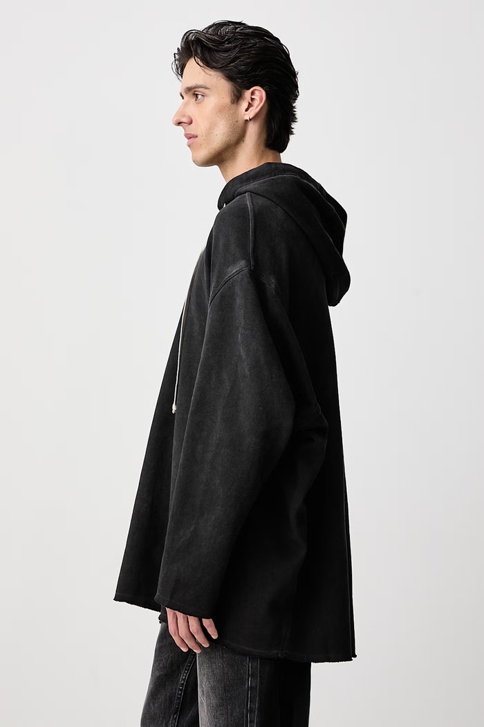 Peter hanorac cu glugă din bumbac pentru bărbați Rick Owens DRKSHDW DU02F6280.FDP negru