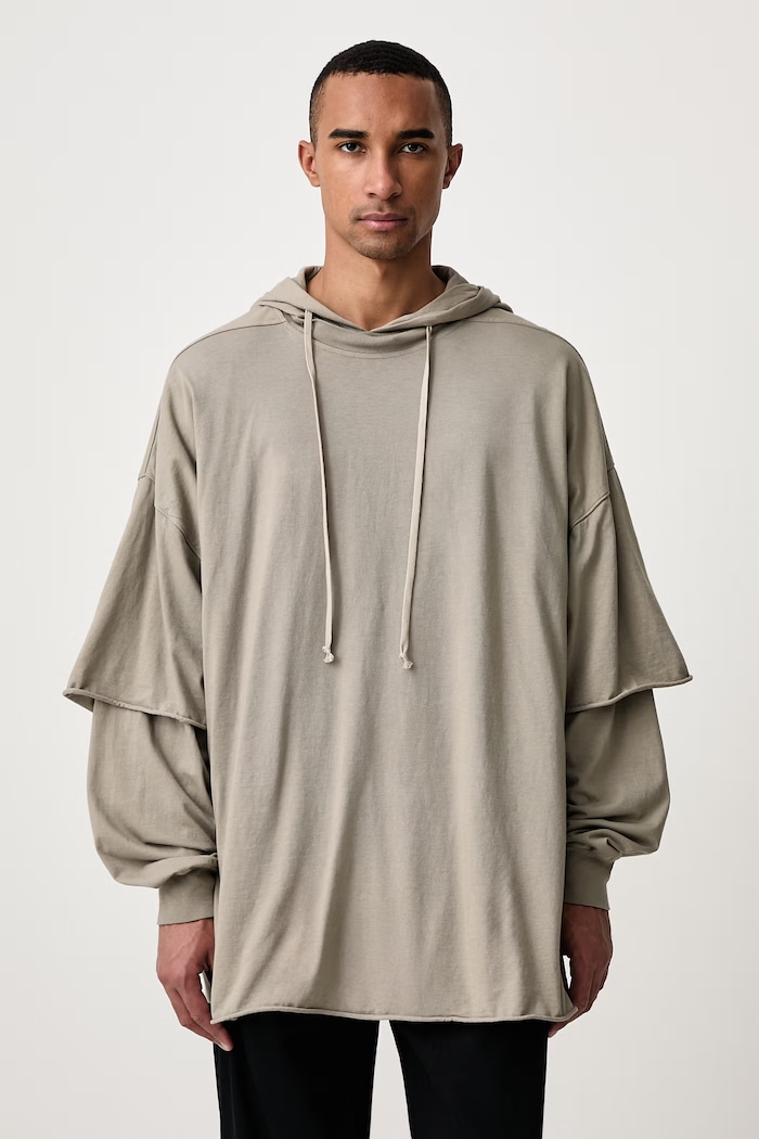Rick Owens DRKSHDW Tommy Hustler кофта з капюшоном бавовняна чоловіча бежевий DU02F6271.RN