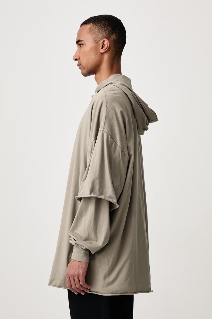 Tommy Hustler кофта з капюшоном бавовняна чоловіча Rick Owens DRKSHDW DU02F6271.RN бежевий