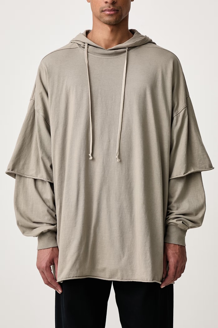 Tommy Hustler кофта з капюшоном бавовняна чоловіча Rick Owens DRKSHDW бежевий DU02F6271.RN