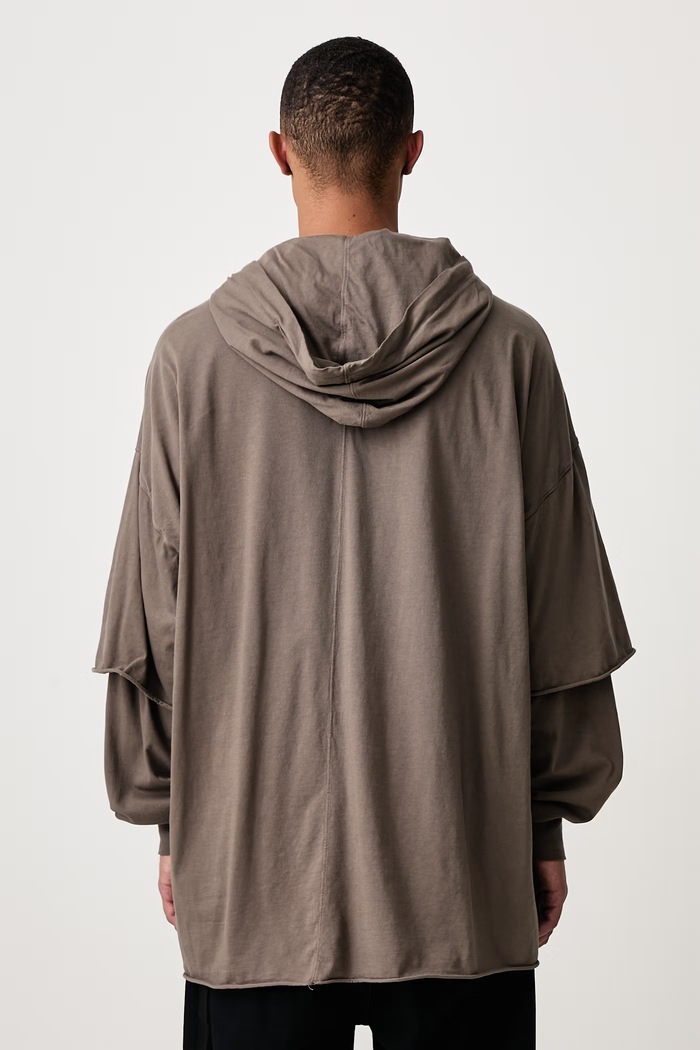 Одежда Rick Owens DRKSHDW Tommy Hustler кофта с капюшоном из хлопка для мужчин DU02F6271.RN серый