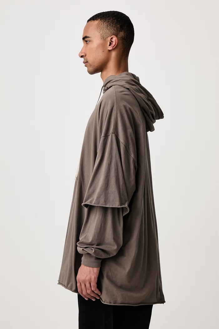 Tommy Hustler кофта с капюшоном из хлопка для мужчин Rick Owens DRKSHDW DU02F6271.RN серый