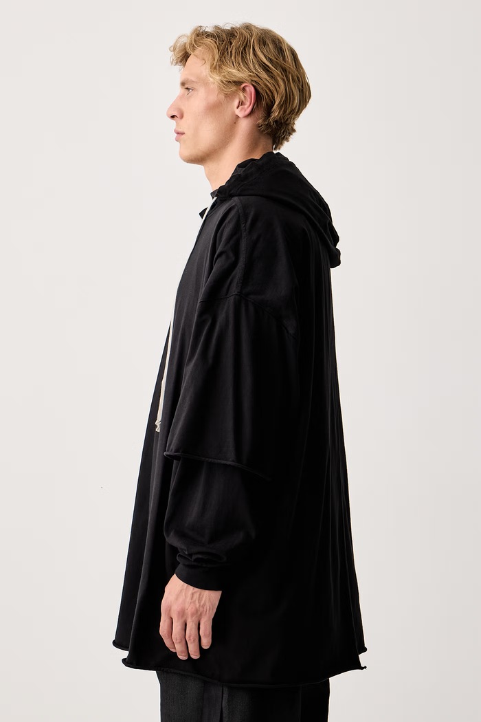 Tommy Hustler mikina s kapucňou bavlnená pánska Rick Owens DRKSHDW DU02F6271.RN čierna