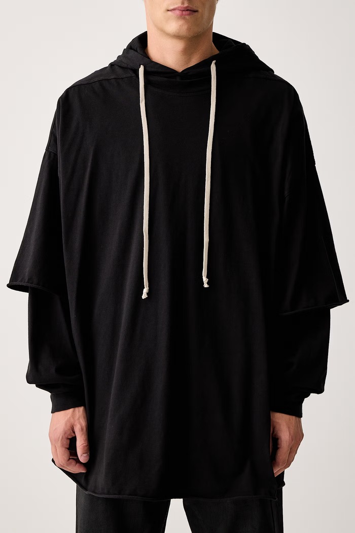 Tommy Hustler mikina s kapucňou bavlnená pánska Rick Owens DRKSHDW čierna DU02F6271.RN