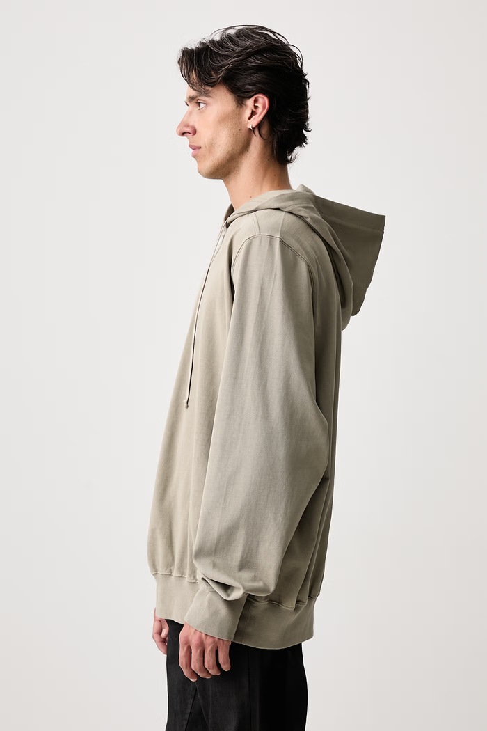 Oversized mikina s kapucňou bavlnená pánska Rick Owens DRKSHDW DU02F6262.RIGP béžová