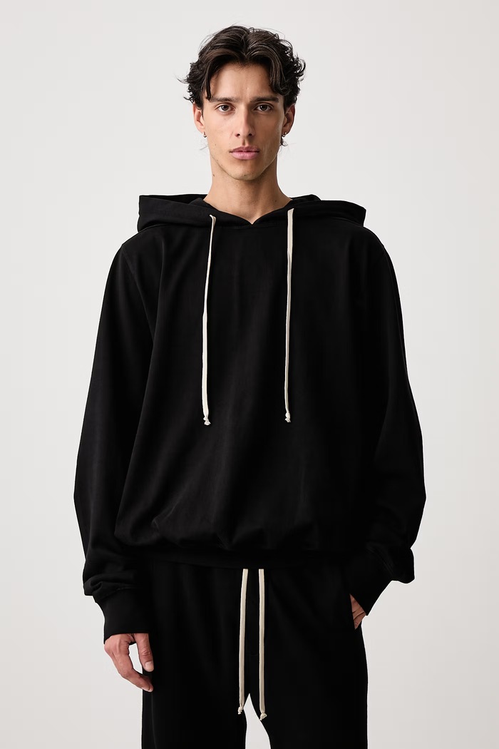 Rick Owens DRKSHDW Oversized mikina s kapucňou bavlnená pánska čierna DU02F6262.RIGP