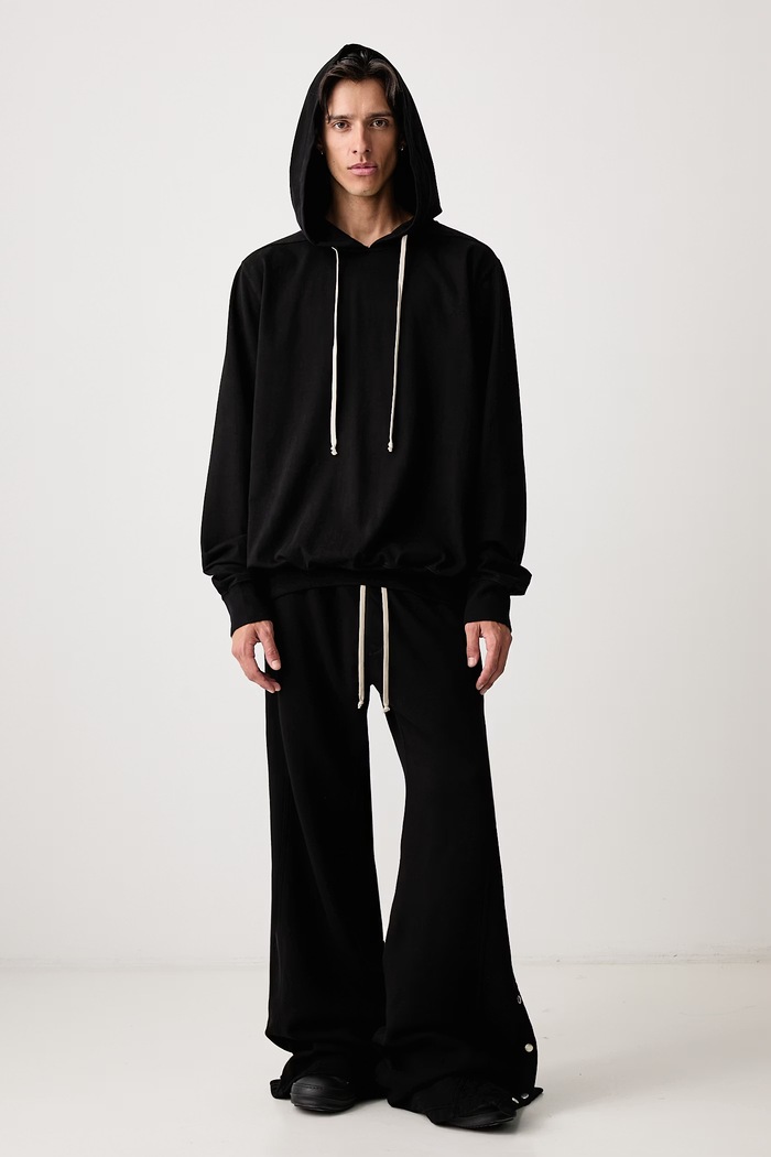 Rick Owens DRKSHDW Oversized mikina s kapucňou bavlnená pánska DU02F6262.RIGP čierna AW26