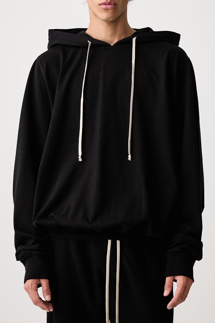 Oversized mikina s kapucňou bavlnená pánska Rick Owens DRKSHDW čierna DU02F6262.RIGP
