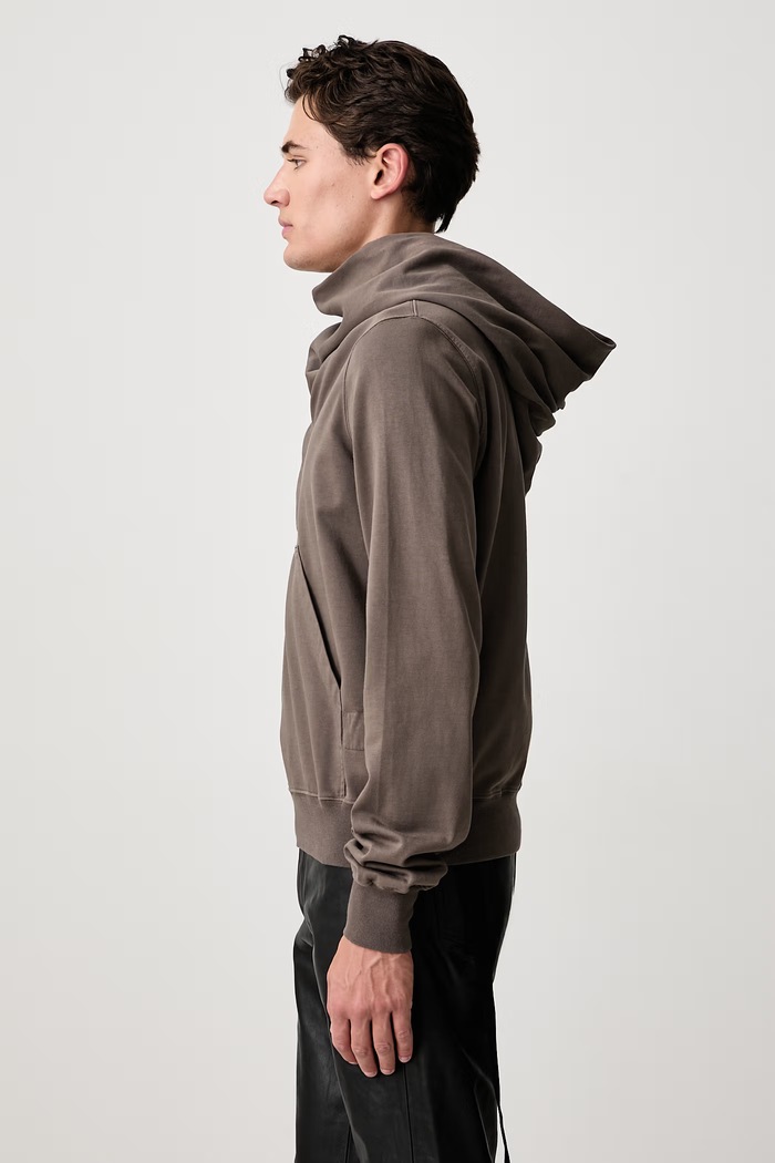 Mountain суичър с цип и качулка от памук мъжки Rick Owens DRKSHDW DU02F6286.RIG кафяв