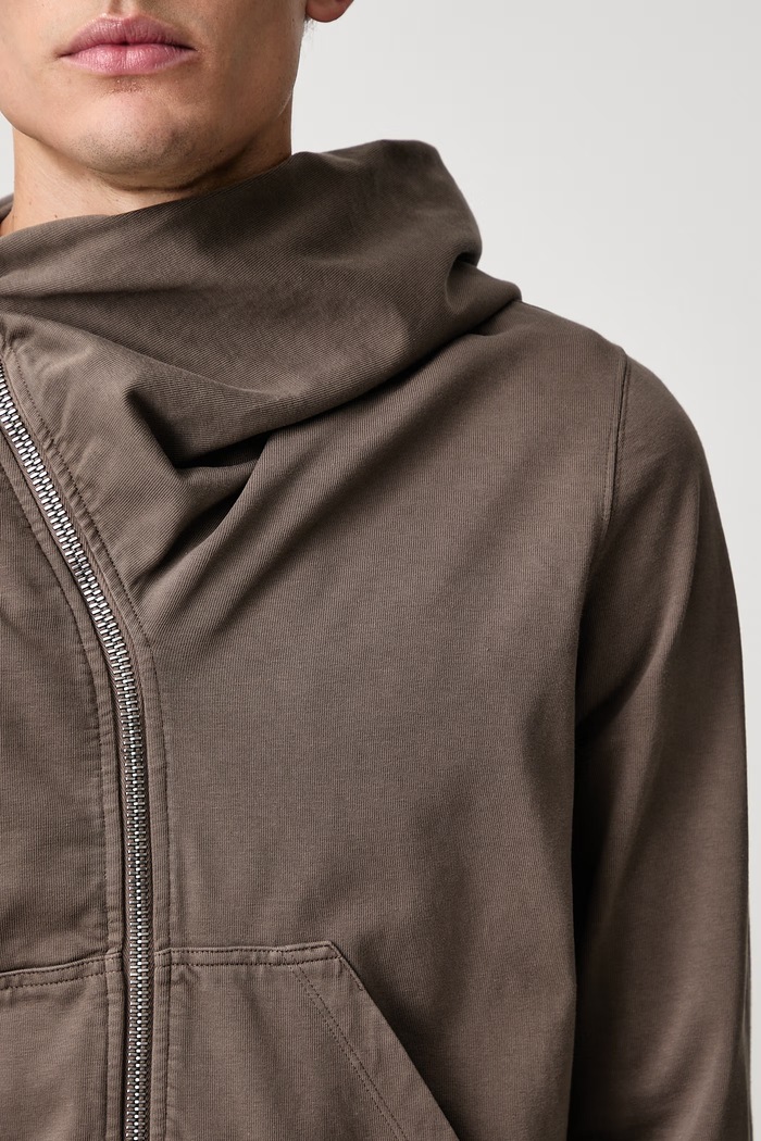 Rick Owens DRKSHDW Mountain суичър с цип и качулка от памук мъжки DU02F6286.RIG