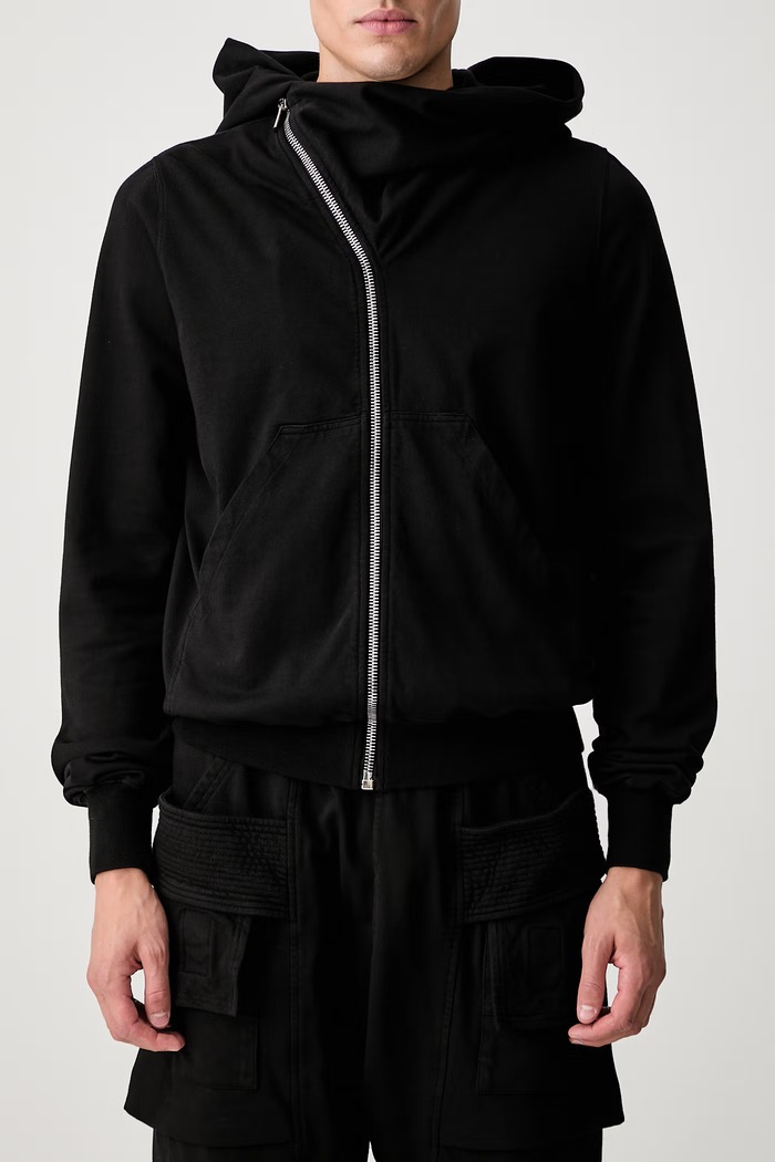 Mountain mikina na zips s kapucňou bavlnená pánska Rick Owens DRKSHDW čierna DU02F6286.RIG