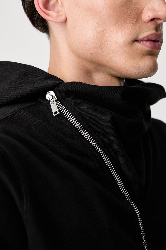 Rick Owens DRKSHDW Mountain mikina na zips s kapucňou bavlnená pánska DU02F6286.RIG