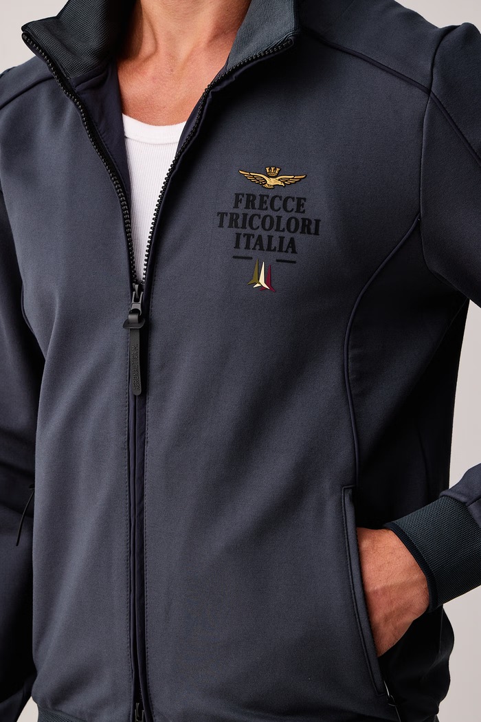 Bluza rozpinana męska z wiskozą Aeronautica Militare FE2138UF00691 niebieski