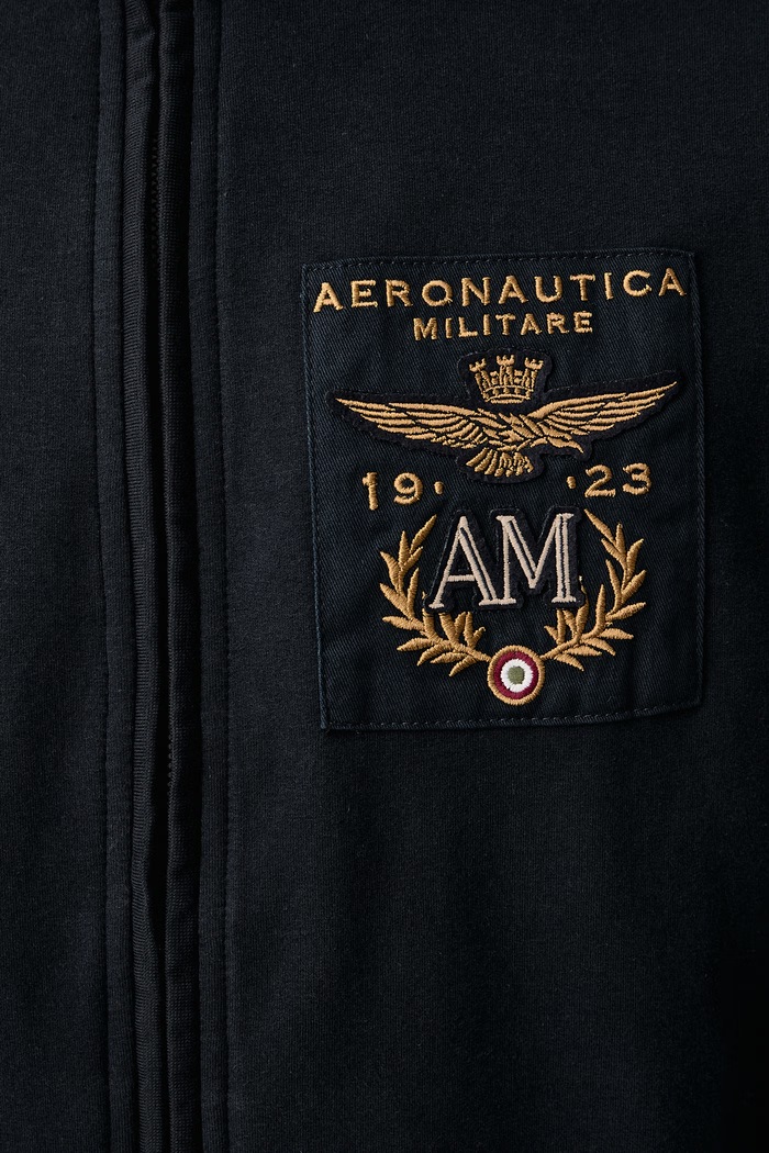 Bluza rozpinana męska z bawełną Aeronautica Militare granatowy FE2136UF00662