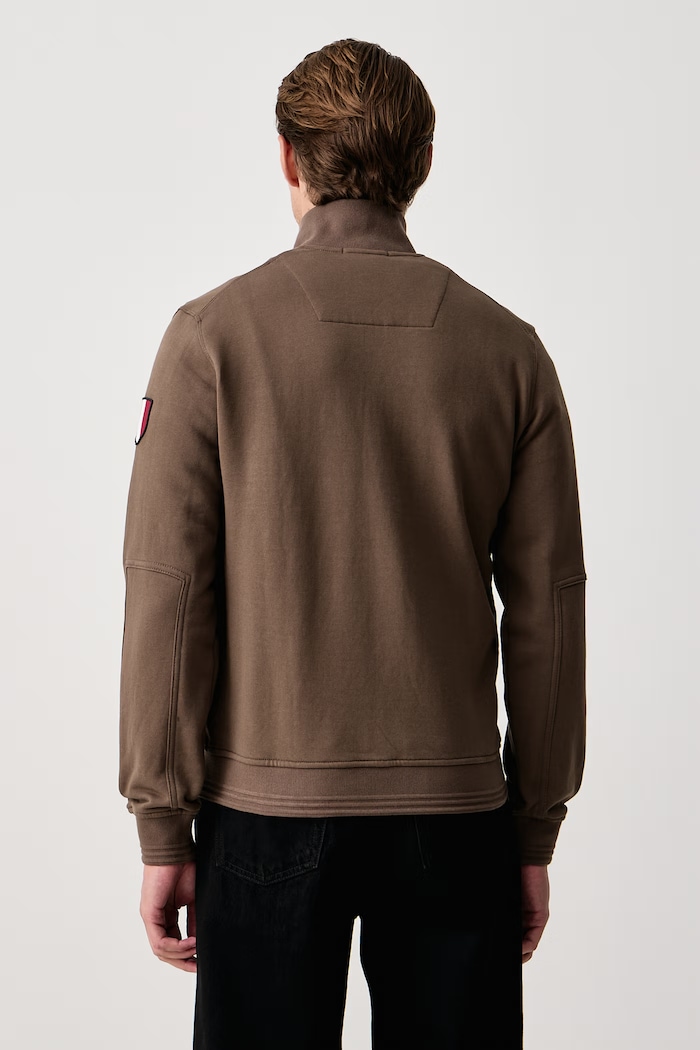 Odzież Aeronautica Militare Bluza rozpinana męska bawełniana FE2130UF00689 brązowy