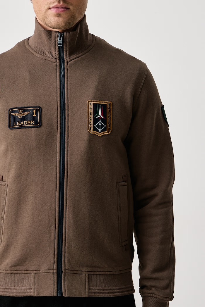 Bluza rozpinana męska bawełniana Aeronautica Militare FE2130UF00689 brązowy