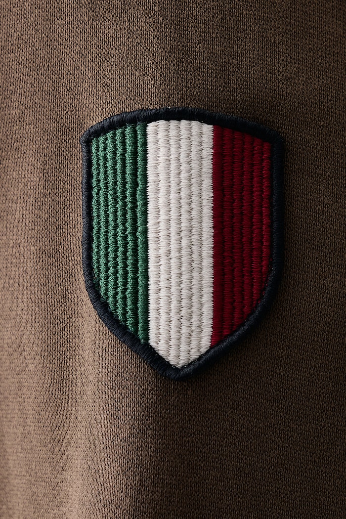 Bluza rozpinana męska bawełniana Aeronautica Militare brązowy FE2130UF00689