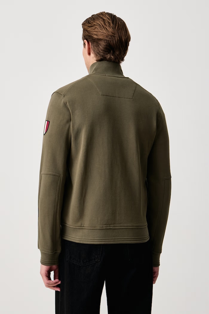 Odzież Aeronautica Militare Bluza rozpinana męska bawełniana FE2130UF00689 zielony