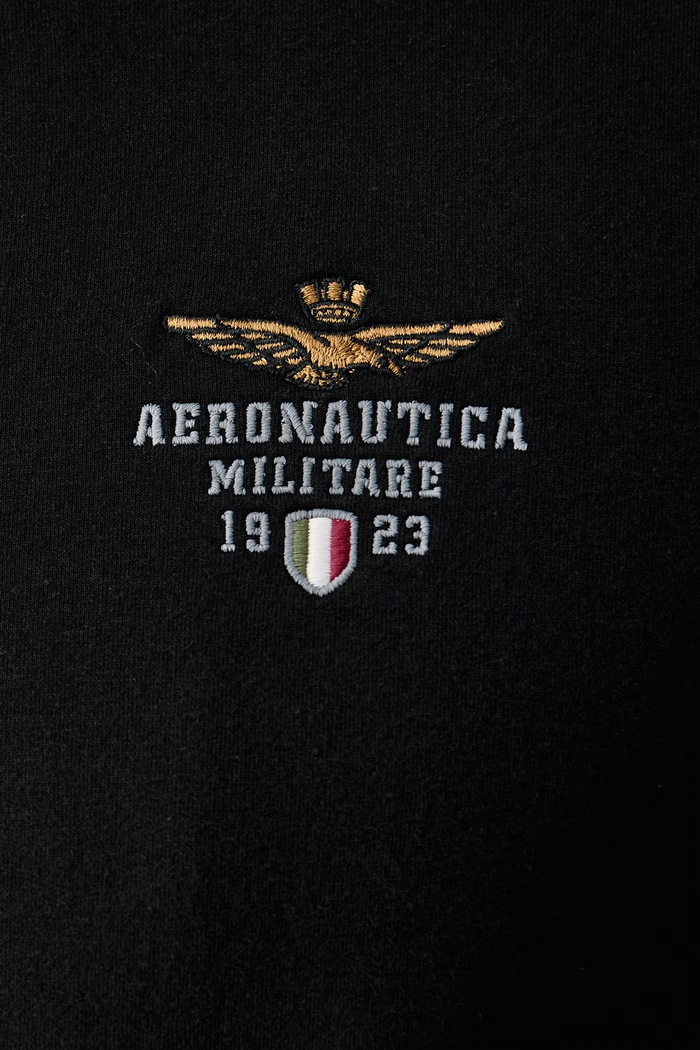 Bluza rozpinana męska bawełniana z elastanem Aeronautica Militare czarny FE2097UF00662