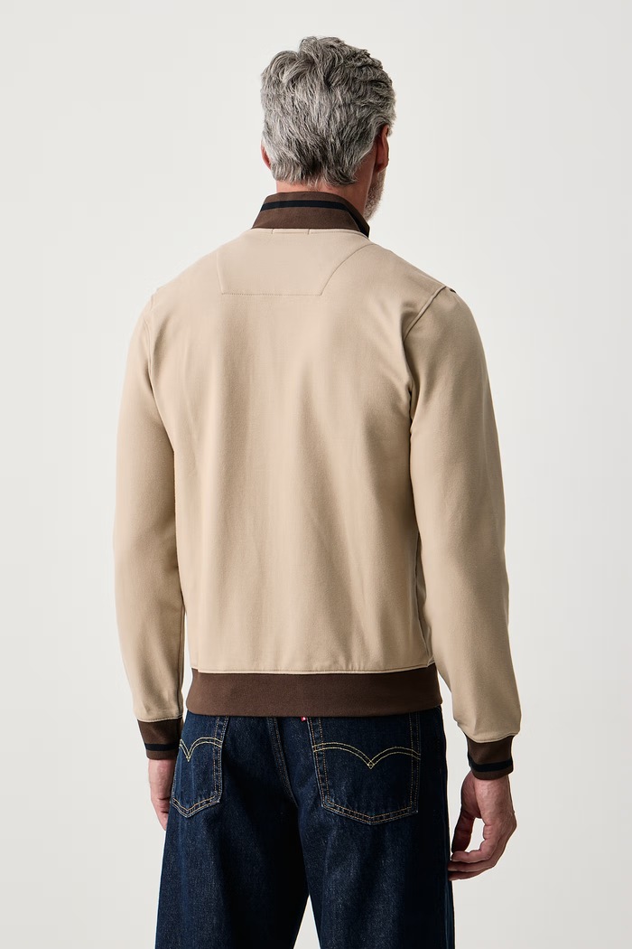 Odzież Aeronautica Militare Bluza rozpinana męska bawełniana z elastanem FE2089UF00662 beżowy