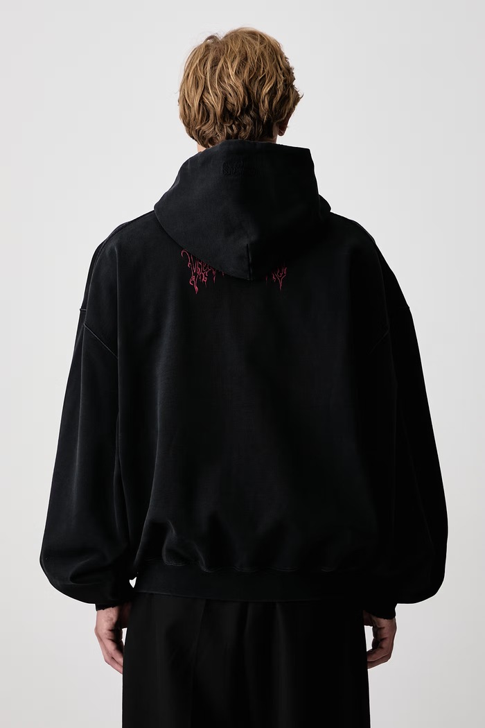 Odzież Vetements CoF Jesus bluza rozpinana z kapturem bawełniana męska MH27ZU208B czarny