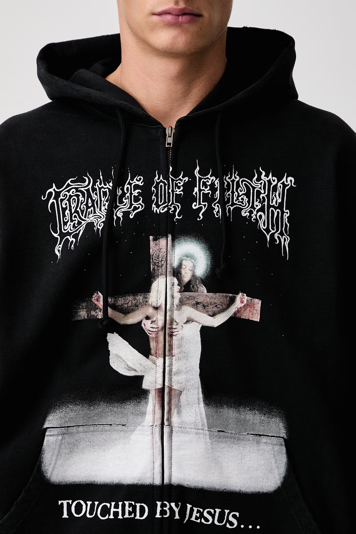 Vetements CoF Jesus bluza rozpinana z kapturem bawełniana męska MH27ZU208B