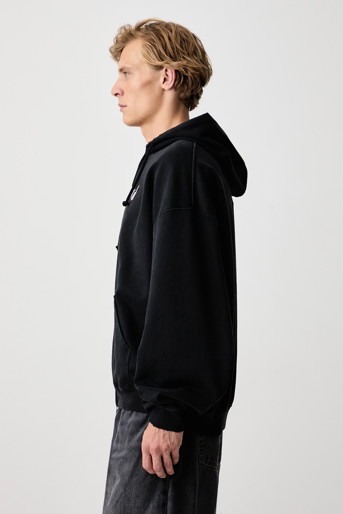 Vetements x Motorhead bluza rozpinana z kapturem bawełniana męska Vetements MH27ZU241B czarny