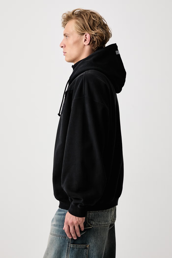 Upside-down bluza z kapturem męska z bawełną Vetements MH27ZU158B czarny