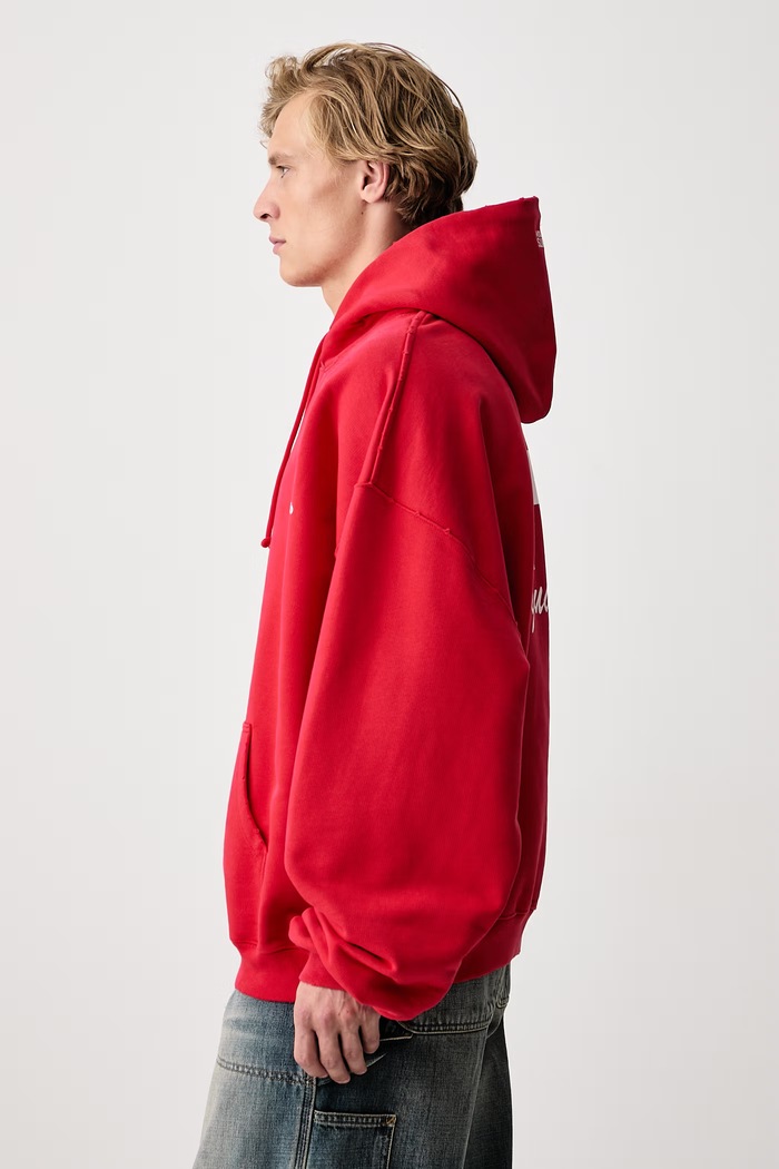 Lifeguard bluza z kapturem z bawełną męska Vetements MH27HD235R czerwony