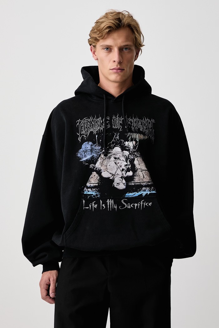 Vetements Cof Sacrifice bluza z kapturem bawełniana męska czarny MH27HD205B
