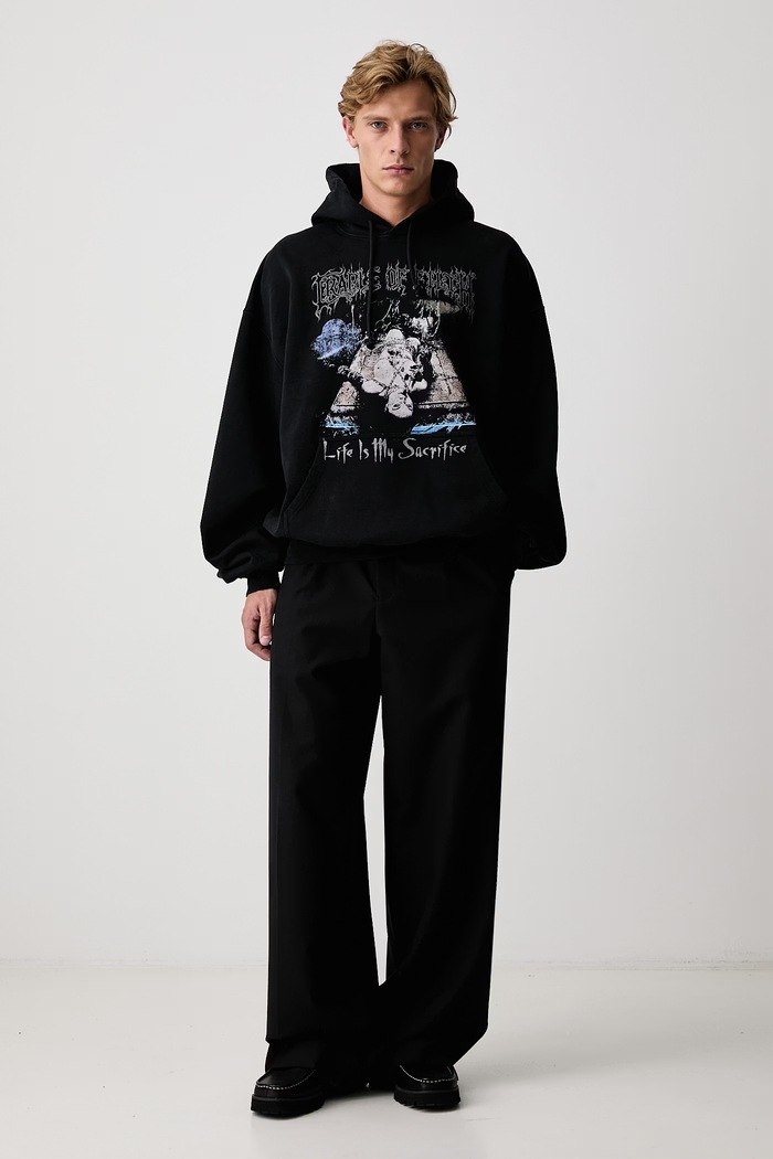 Vetements Cof Sacrifice bluza z kapturem bawełniana męska MH27HD205B czarny AW26