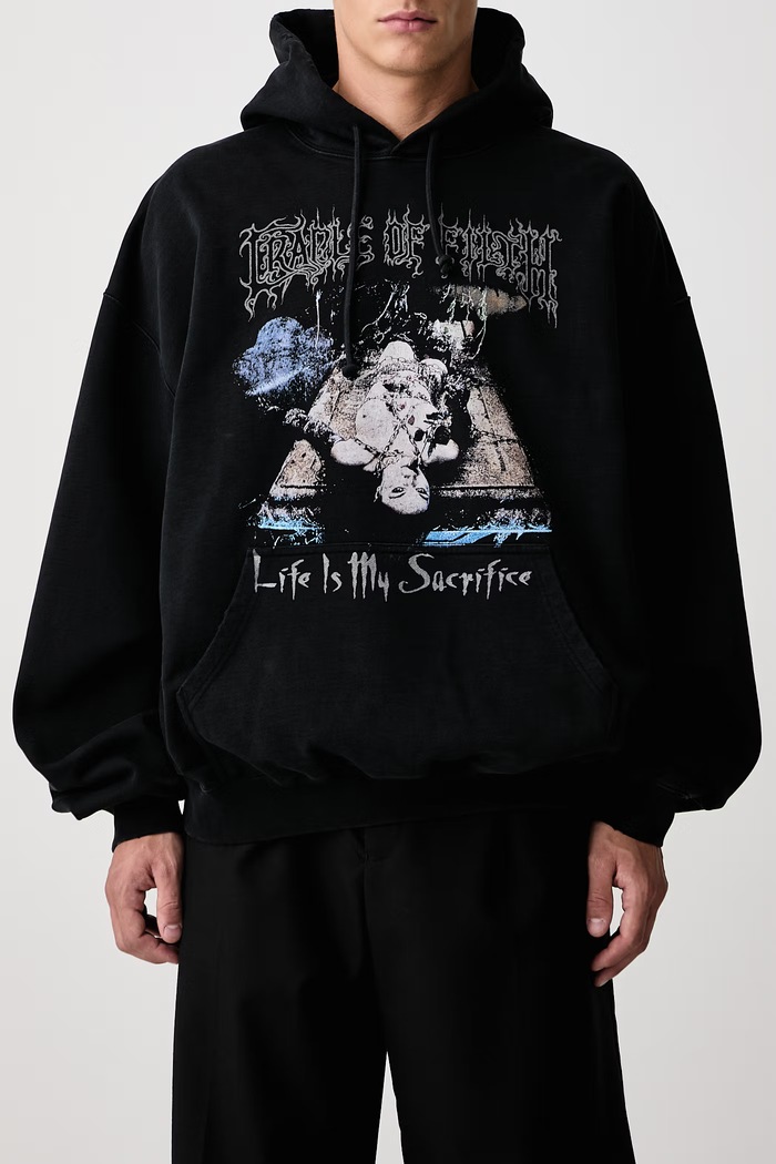 Cof Sacrifice bluza z kapturem bawełniana męska Vetements czarny MH27HD205B