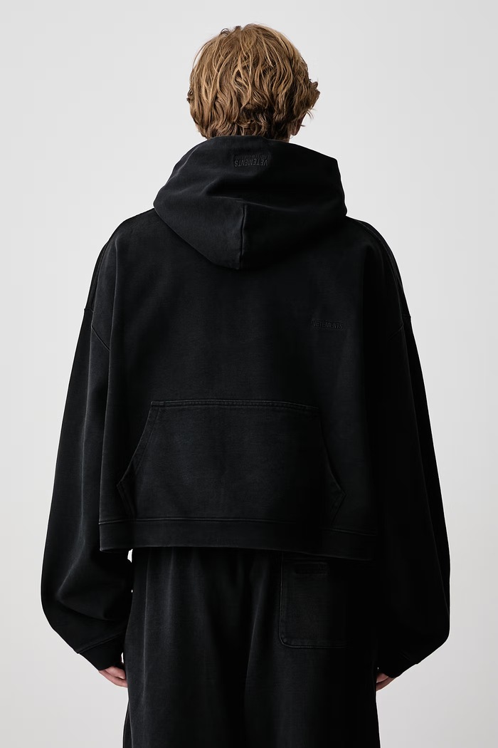 Odzież Vetements Athletic Logo bluza z kapturem bawełniana męska MH27HD226B czarny