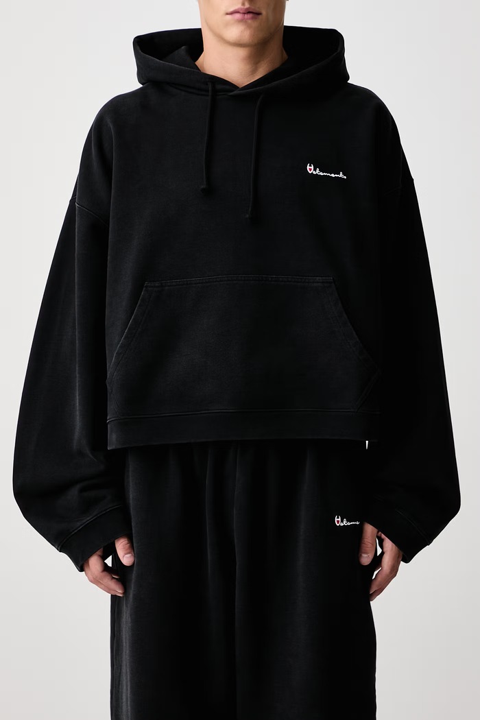 Athletic Logo bluza z kapturem bawełniana męska Vetements czarny MH27HD226B
